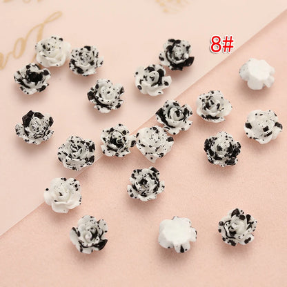 Small Roses for Resin Filling - 100pcs, Flat Back, 6mm or 8mm Size Choice