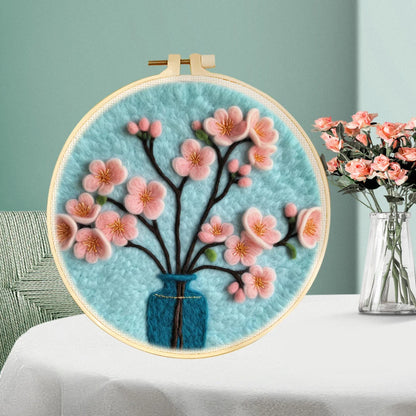 Wool Needle Felting Kits of Flowers with Frame