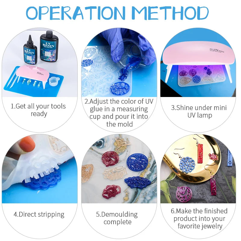 UV Resin Kit - Fast Curing UV Resin with Mixing Tools for Jewelry Making and other projects