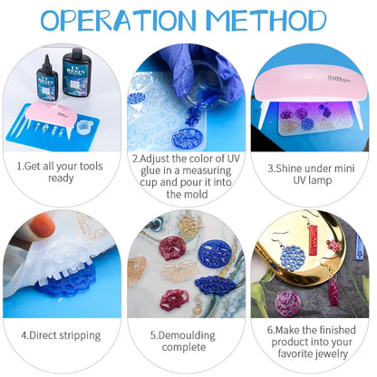 UV Resin Kit - Fast Curing UV Resin with Mixing Tools for Jewelry Making and other projects