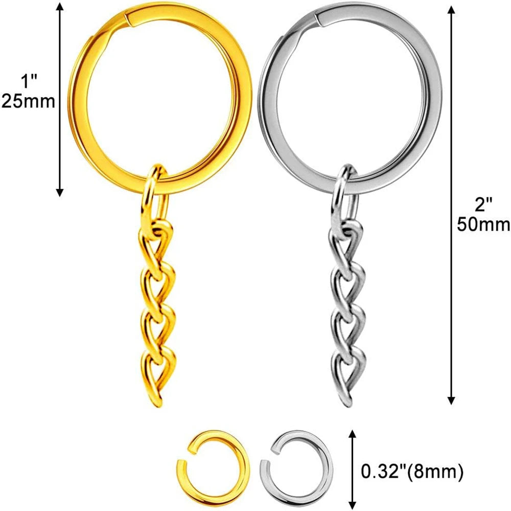 30 PCS Flat Key Chain Rings