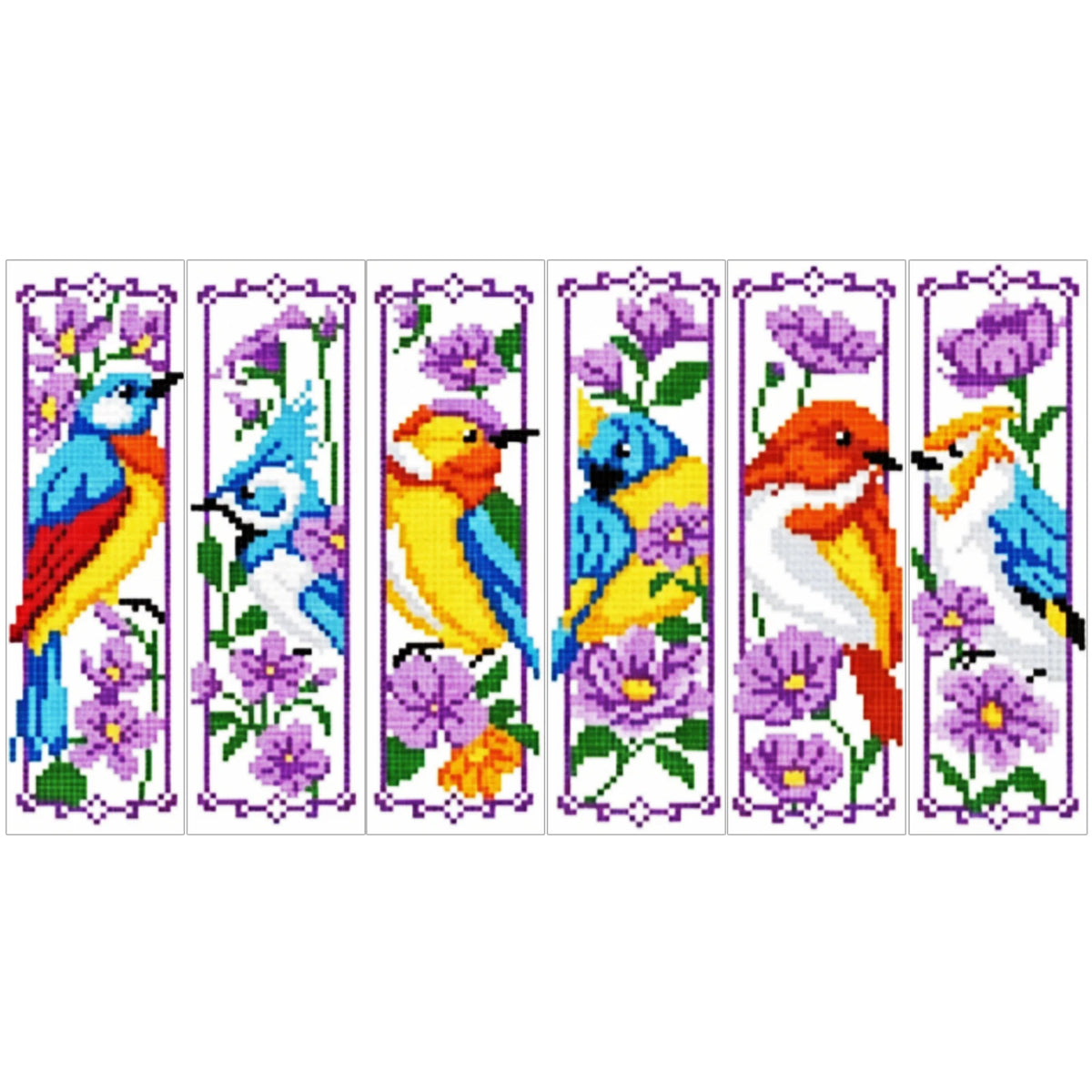 Cross Stitch Bookmark Kit – 6 Stamped 14CT Bookmarks, 12 Themes