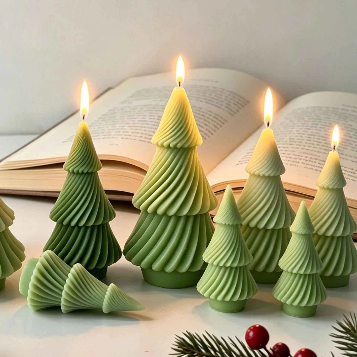 Origami Christmas Tree Silicone Candle Mold – 3 Sizes for Wax, Resin and Plaster