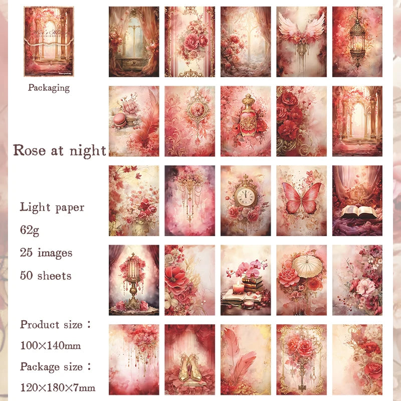 50 Pieces of Vintage Scrapbooking Paper