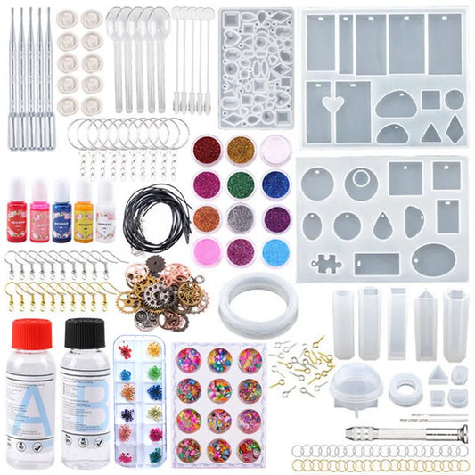 Silicone Mold Starter Kit with 1:1 Clear Epoxy Resin for Jewelry Making