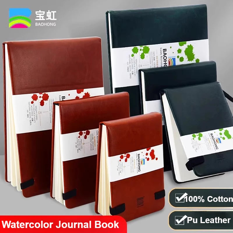 Watercolor Journal, 100% Cotton Cold Press Paper  24 Sheets (140lb/300gsm) 12x16cm