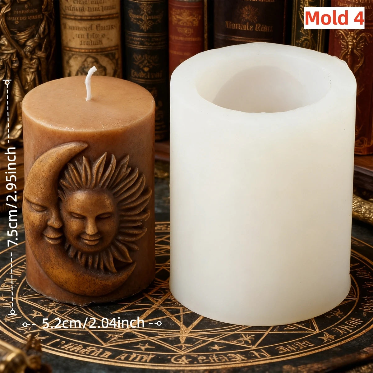 Moon Cylinder Silicone Molds for Candle Making - 8 Variants