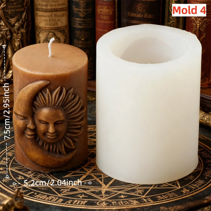 Moon Cylinder Silicone Molds for Candle Making - 8 Variants