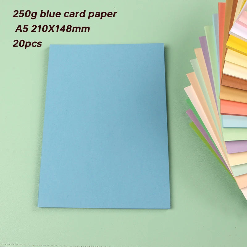 Blue card stock paper A5 250g