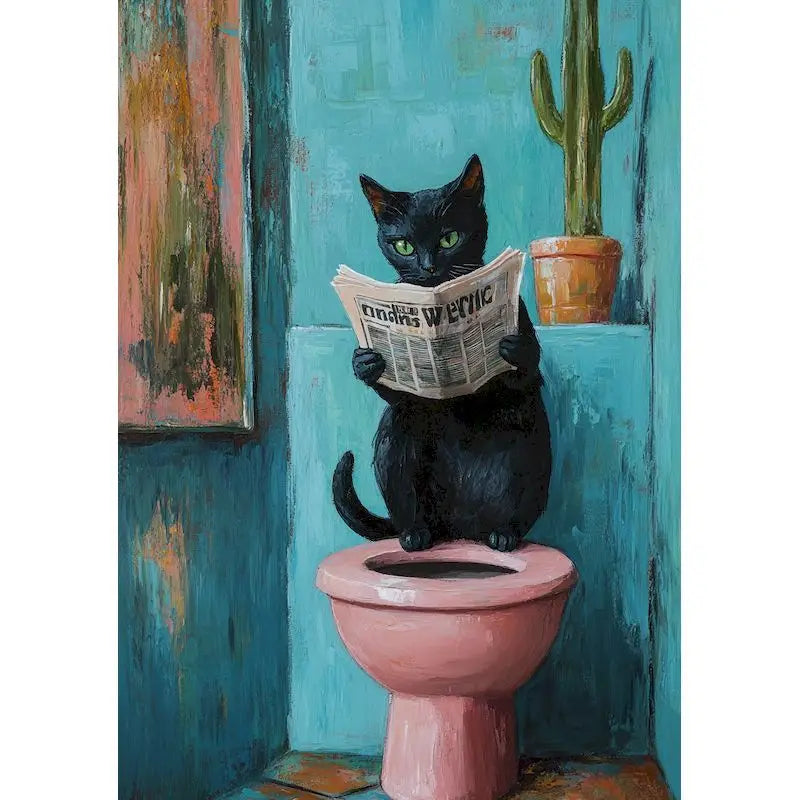 Bathroom Decor Painting By Number Kits - Cat, Giraffe, Various Sizes