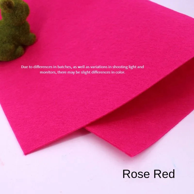 Rose red felt fabric 50x50cm
