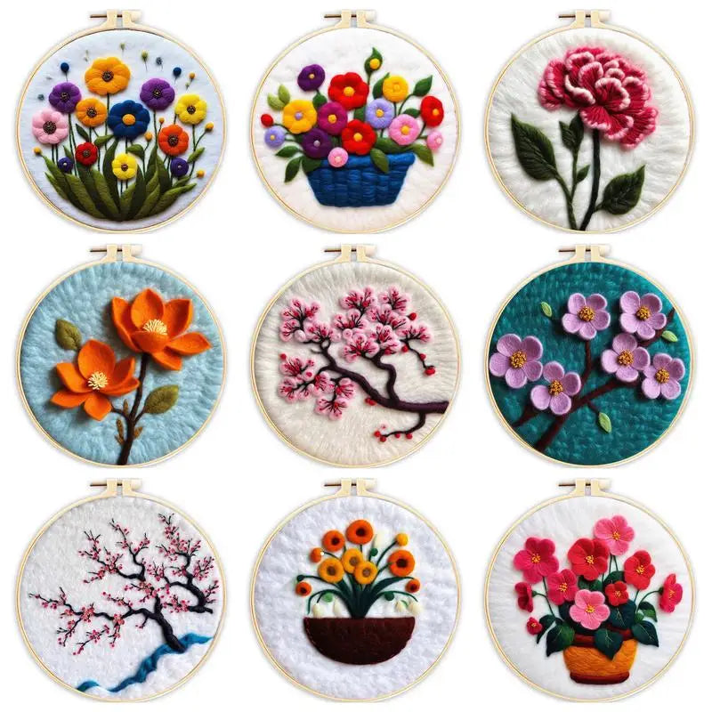 Flower Pattern Wool Felting Kit