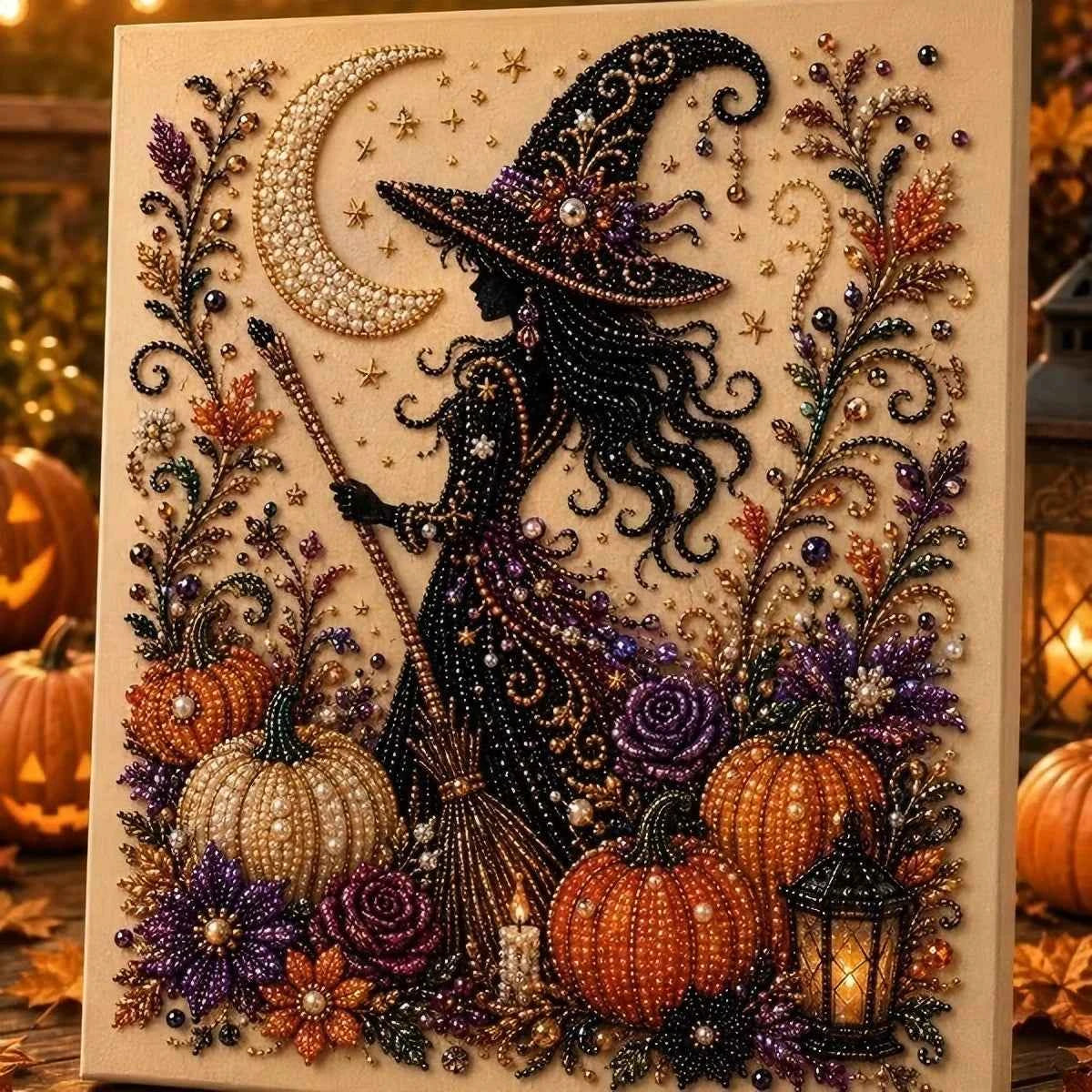 Halloween Pearl Diamond Painting Kit – DIY Spooky Art, 5 Designs