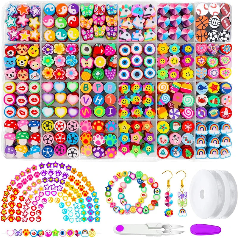 Polymer Clay Beads Kit - 24 Styles for Bracelet and Necklaces