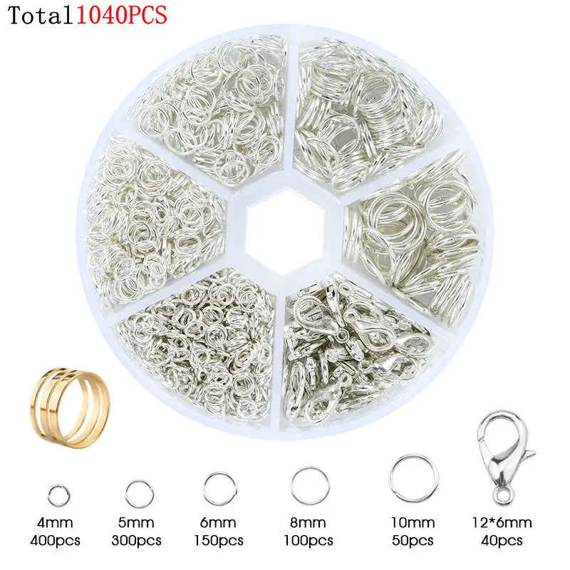 Various Jewelry Finding Kits for Making Earrings. Bracelets, Necklaces: Lobster Clasps, Open Jump Rings, Tools. Jewelry Making Supplies
