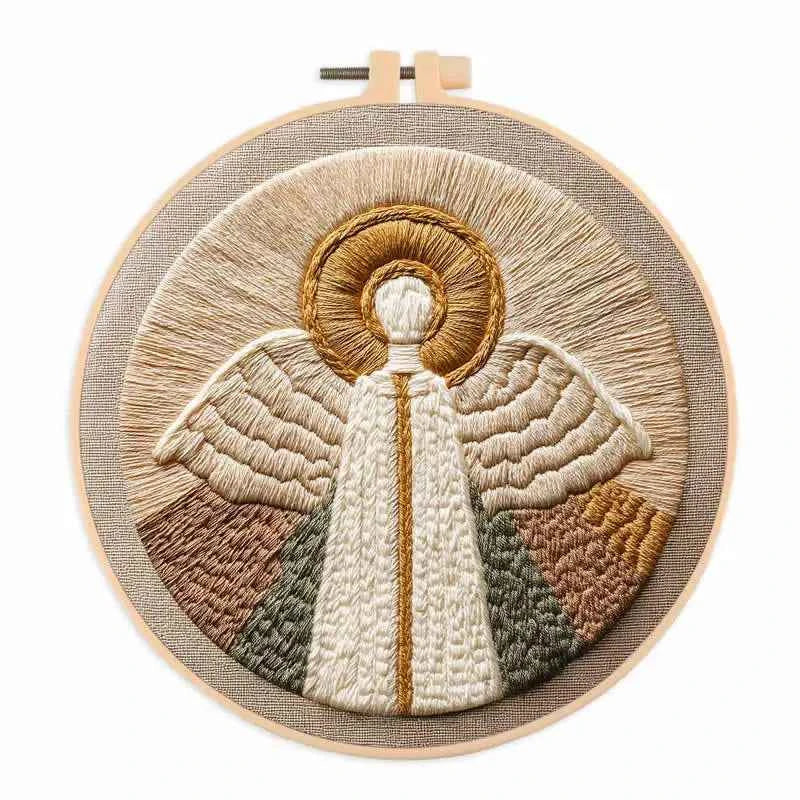 Nativity Embroidery Kit – Stamped Cotton Pattern with 20cm Hoop, 7 Designs