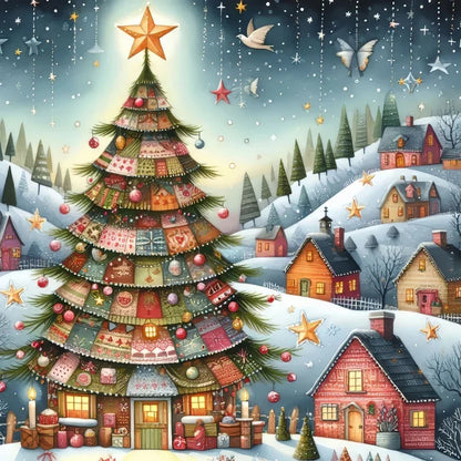 Diamond Art Christmas Tree Kits - Round and Various Sizes