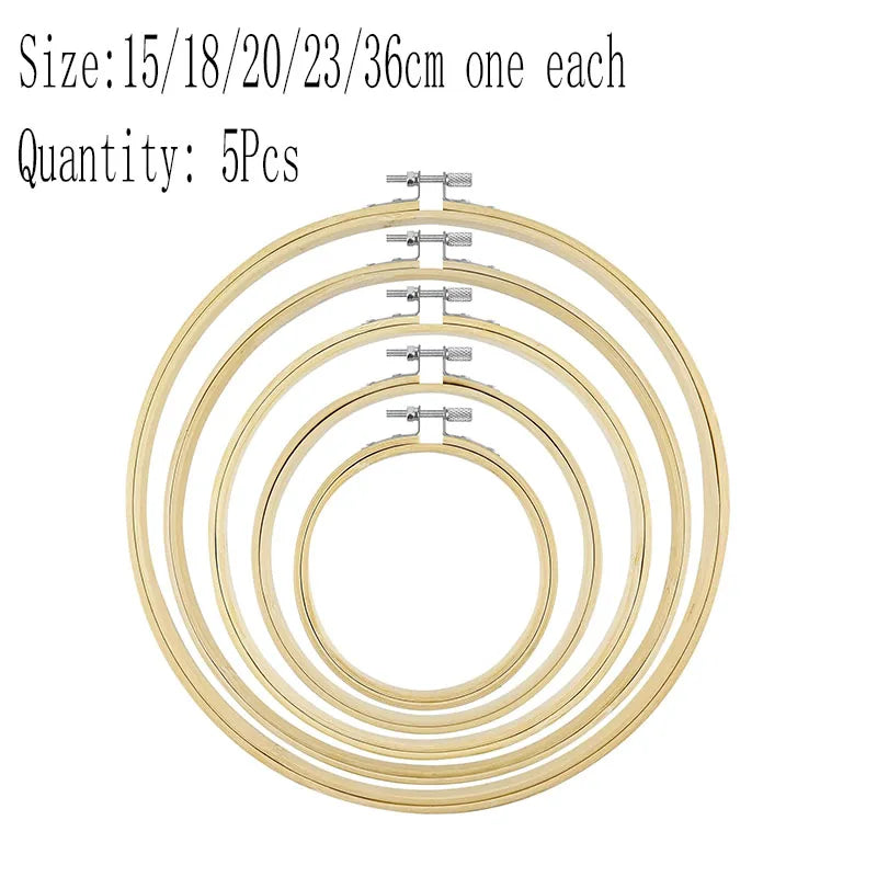 1-9pcs 8-36cm Wooden Embroidery Hoops Frame Set, Cross Stitch Rings for Sewing Craft, Home Decor & Party Decoration