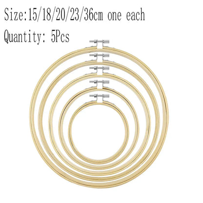 1-9pcs 8-36cm Wooden Embroidery Hoops Frame Set, Cross Stitch Rings for Sewing Craft, Home Decor & Party Decoration