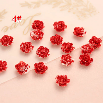 Small Roses for Resin Filling - 100pcs, Flat Back, 6mm or 8mm Size Choice