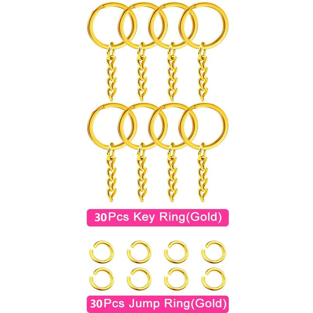 30 PCS Flat Key Chain Rings