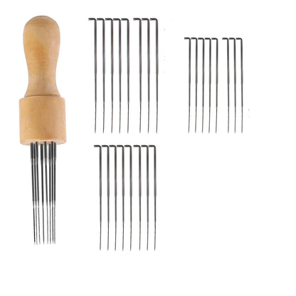 3 Sizes of Wool Felting Needles - Wood Handle for DIY Wool Felting Projects