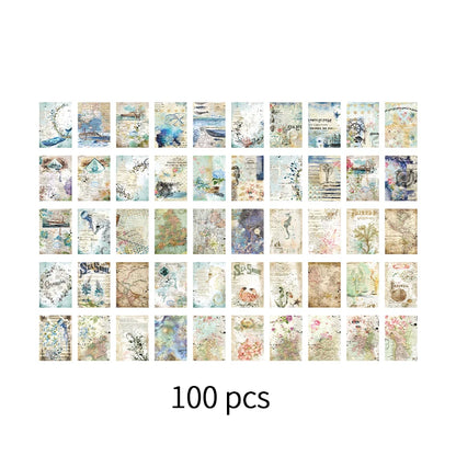 100 pcs of Decorative Scrapbooking Background Paper