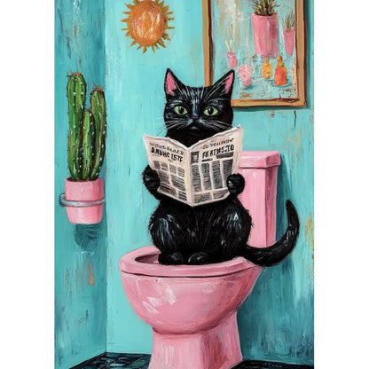 Bathroom Decor Painting By Number Kits - Cat, Giraffe, Various Sizes