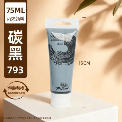 75ml Acrylic Paint Rich Pigments for Canvas. Wood, Watercolor or Multimedia Paper