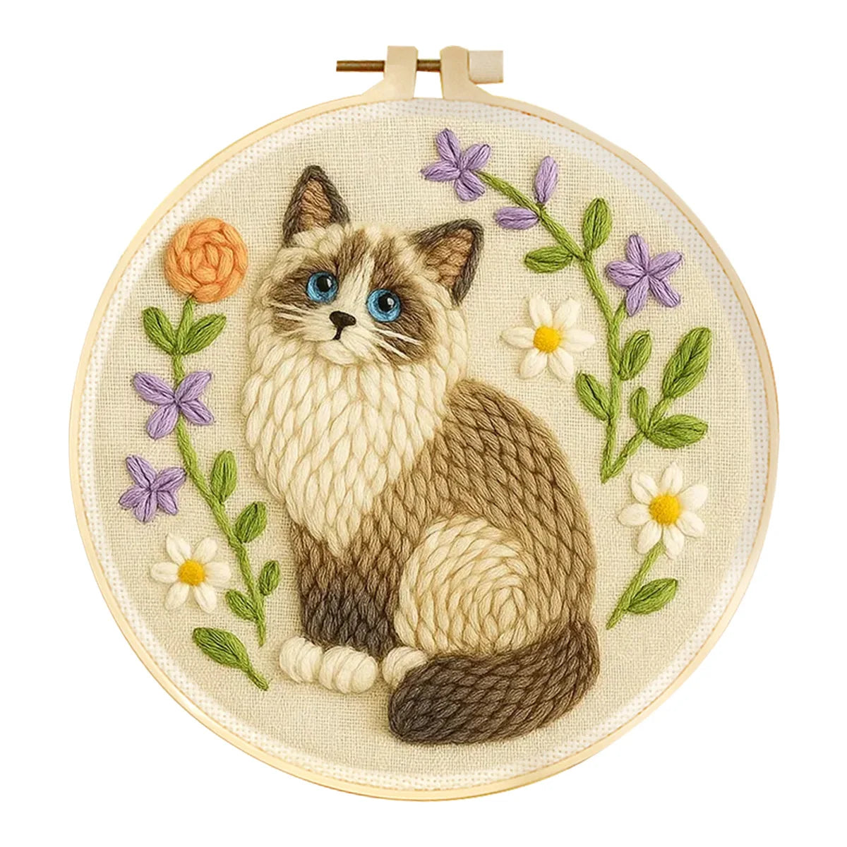 20X20cm Cat Punch Needle Kits
