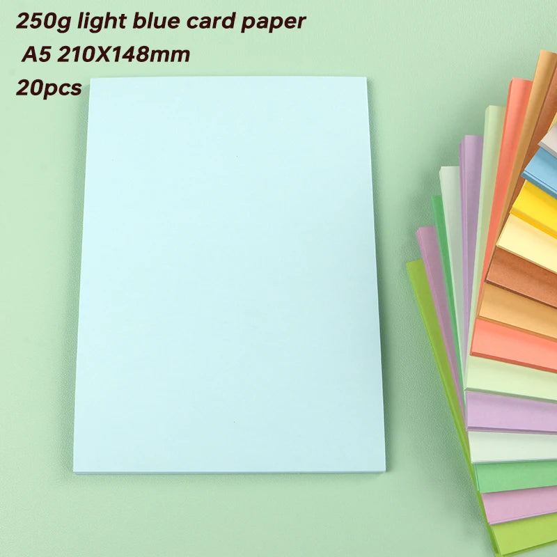 20 Pieces of Card Stock Colored Paper for Scrapbooking