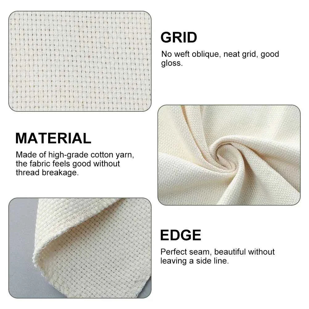 Cotton Fabric for Embroidery, Needlework, and Punch Needle Crafts