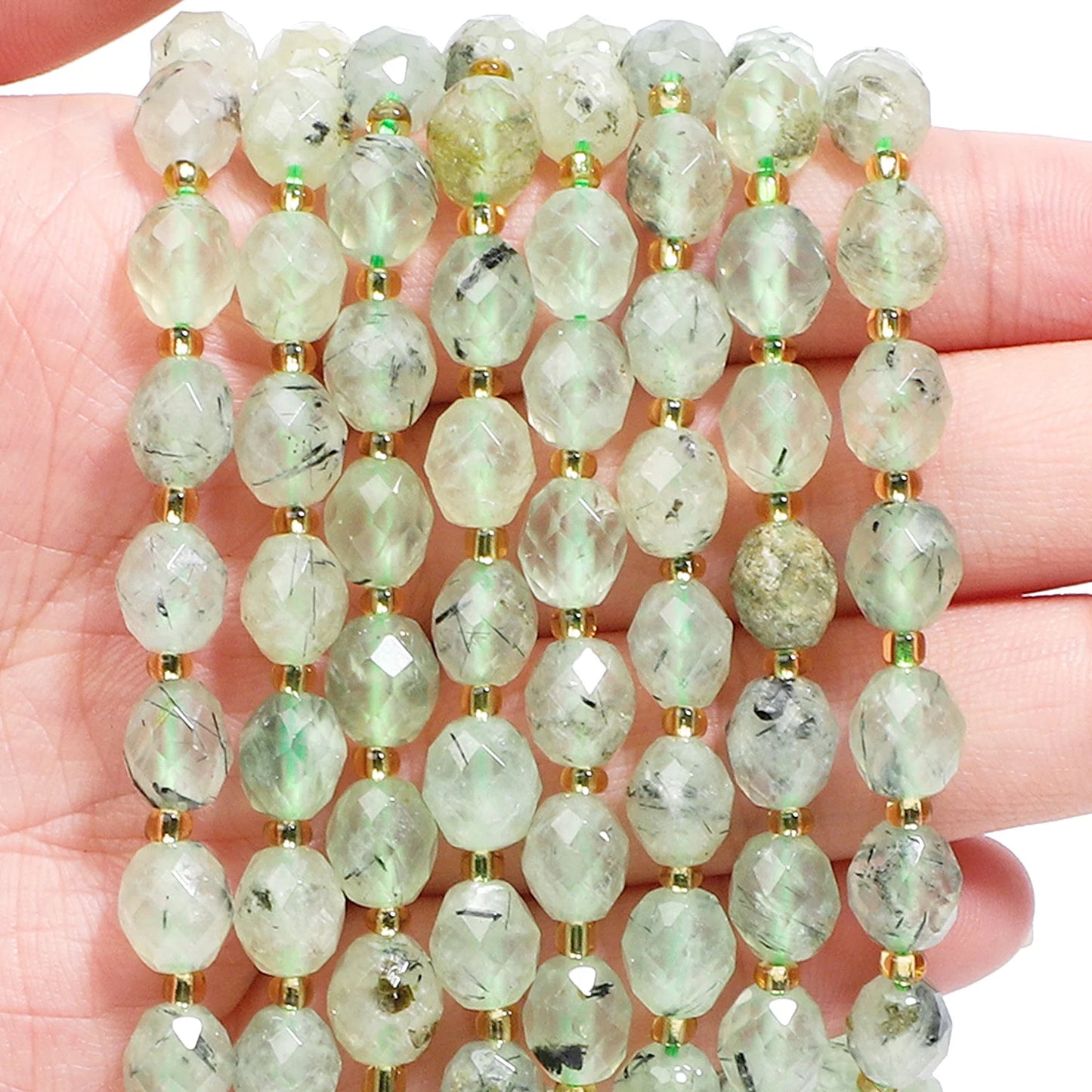 AAA Faceted Natural Colored, Quartz, Oval Shaped Beads
