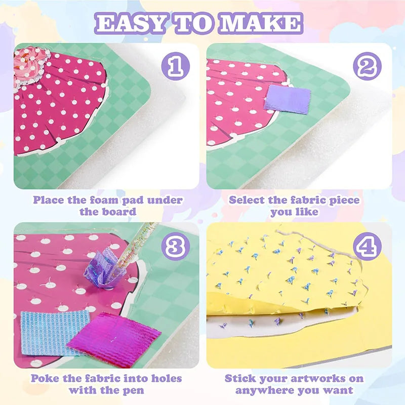 Children's Fabric Art - Poke and Puncture Painting for Kids