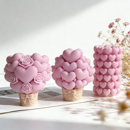 Stacking Hearts Silicone Mold for Candle Making