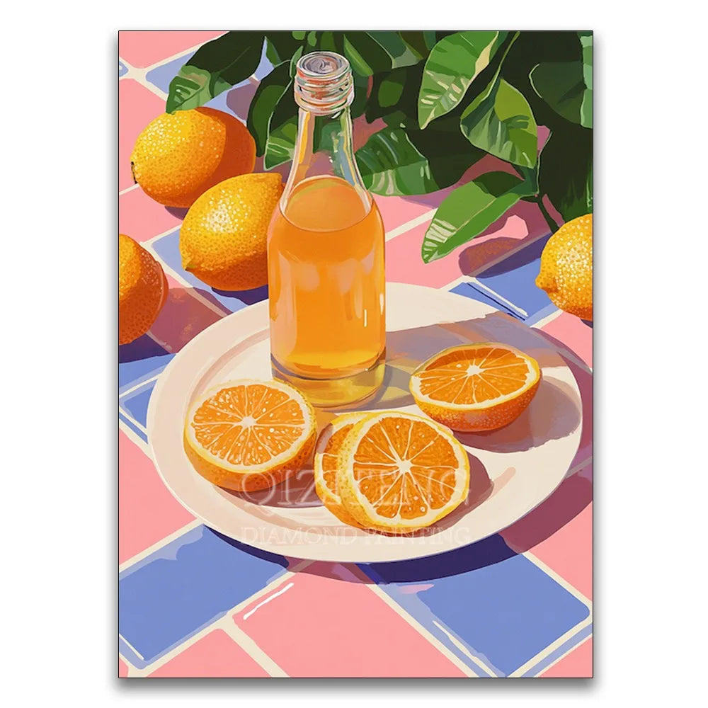 Floral, Citrus & Landscape Diamond Painting Kit, 12 Designs, Round or Square
