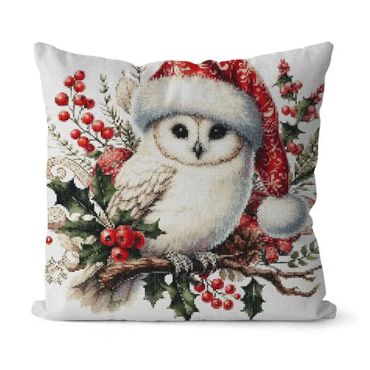 Christmas  Owl Counted Cross Stitch 11ct Set DIY pillow Kit