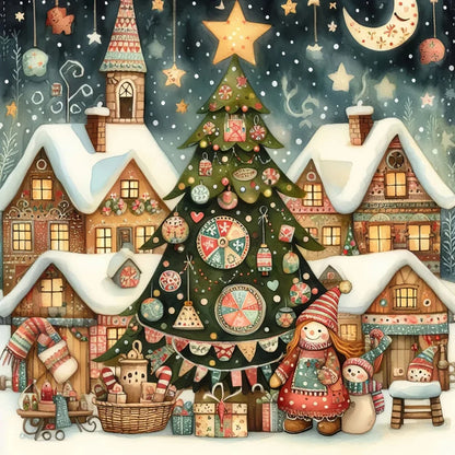 Diamond Art Christmas Tree Kits - Round and Various Sizes