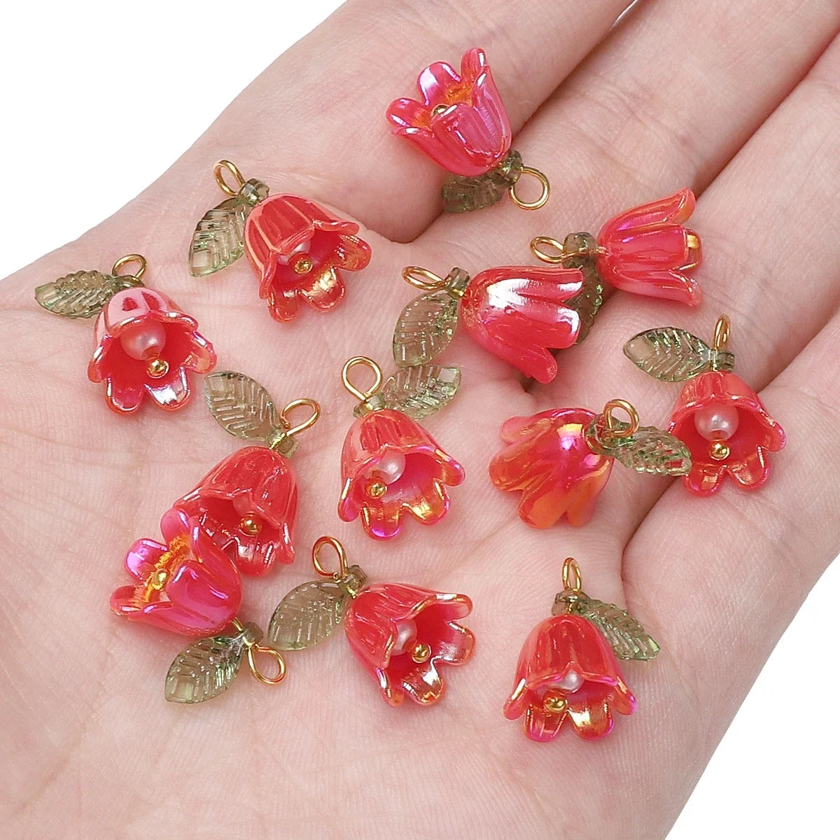 10 Pcs Acrylic Lily of the Valley Flower Bud Beads