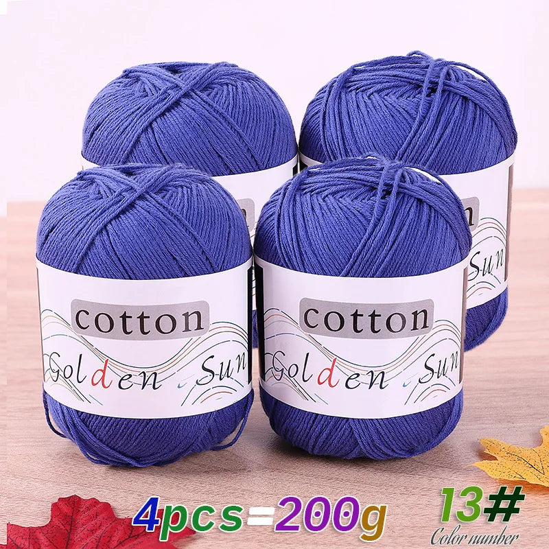 4 Pieces = 200g 100% Pure Cotton Yarn
