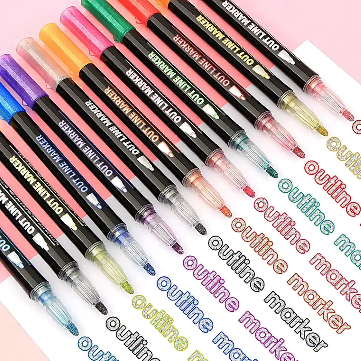 Set of 36 Outline Metallic Glitter Pens
