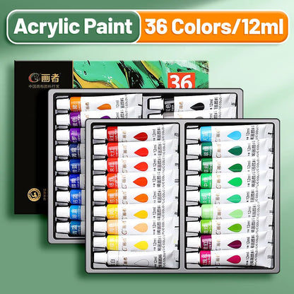 Vibrant Acrylic Paint Set 12/18/24/36 Colors, 12ml/0.42oz each tube