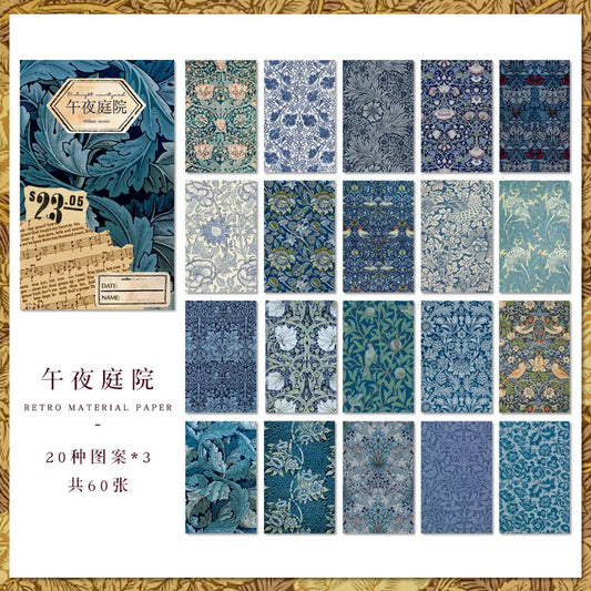 60 pcs/boxed Vintage Morris Pattern Paper