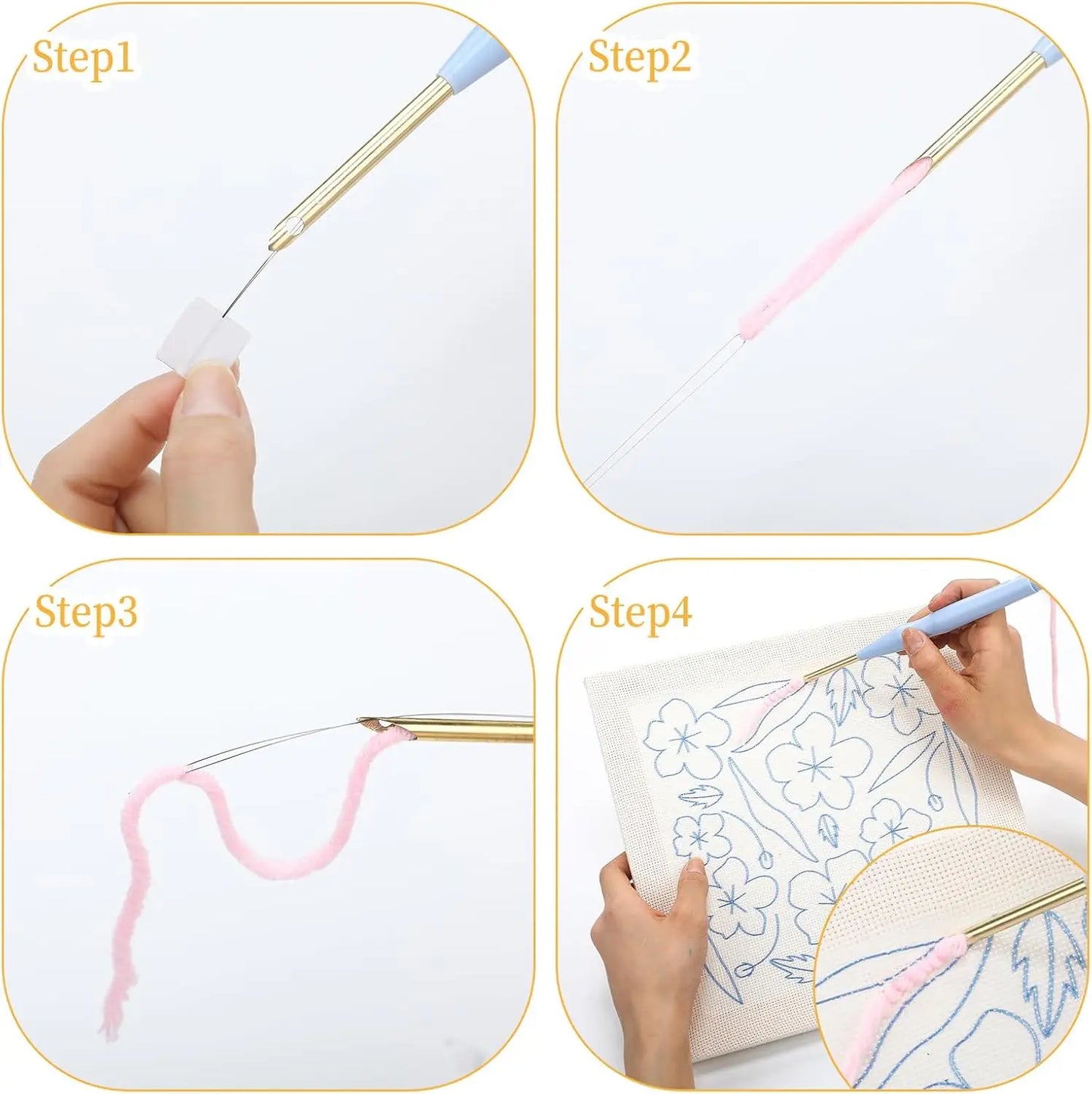 25x30cm Flower Punch Needle Kit