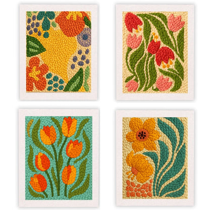 25x30cm Flower Punch Needle Kit