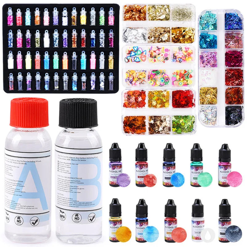 Silicone Mold Starter Kit with 1:1 Clear Epoxy Resin for Jewelry Making