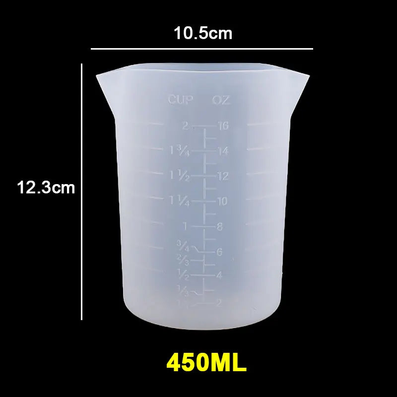 30ML-1000ML Silicone Measuring Cups - Transparent for Epoxy Resin or Candle Making Projects
