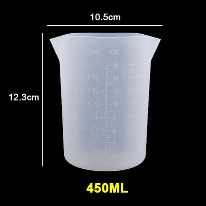 30ML-1000ML Silicone Measuring Cups - Transparent for Epoxy Resin or Candle Making Projects