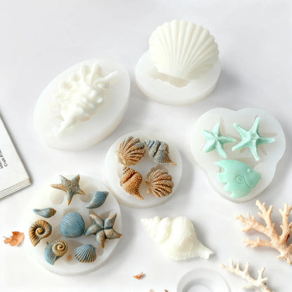 Ocean Shell Silicone Molds for Resin or Candlemaking
