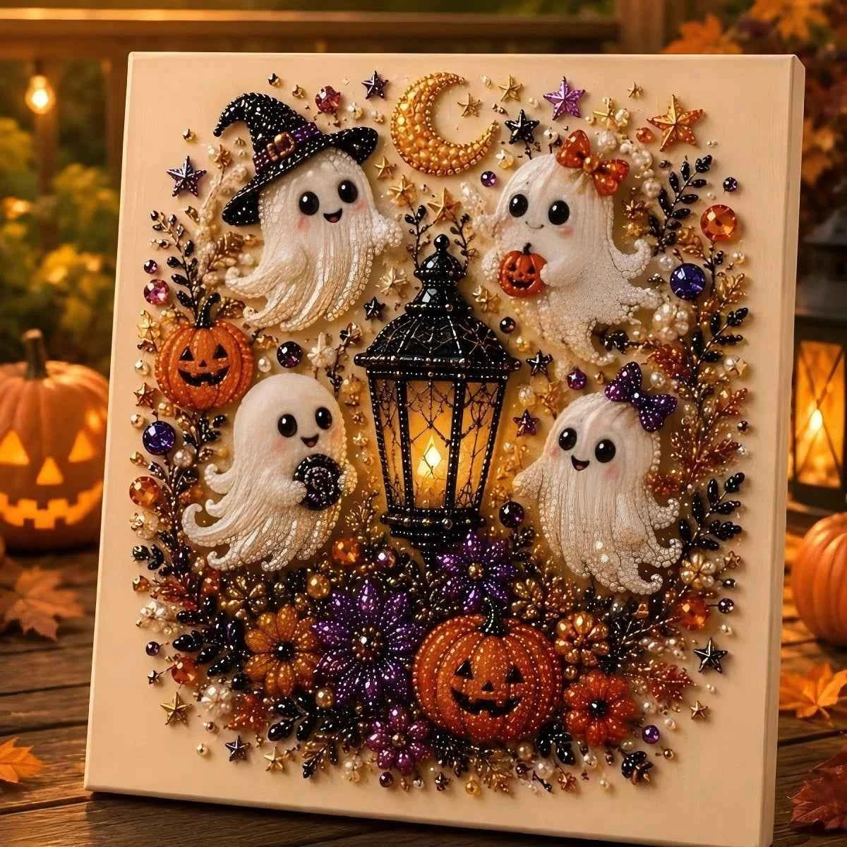 Halloween Pearl Diamond Painting Kit – DIY Spooky Art, 5 Designs